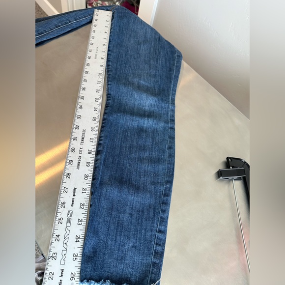 Gap Jeans High Rise Denim Legging Dark Indigo Stretch Jeans Raw Hem SZ 2/26 - Picture 14 of 16